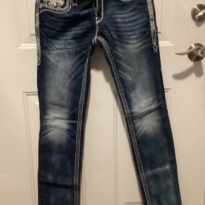 Rock Revival Betty Womens Jeans Size 27 Low Rise Straight 32 inseam